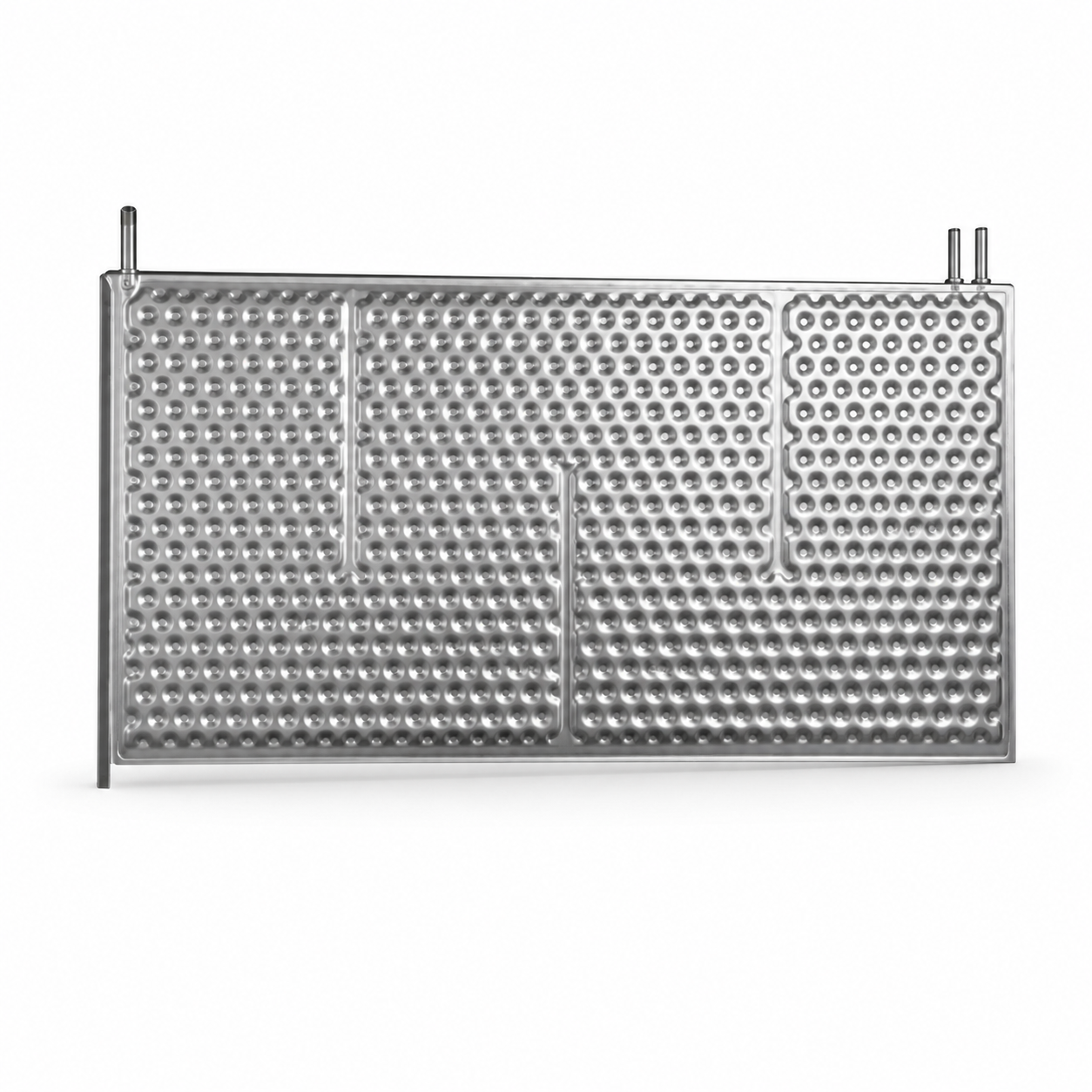 Double embossed Temp-Plate immersion panel suspended inside a process tank